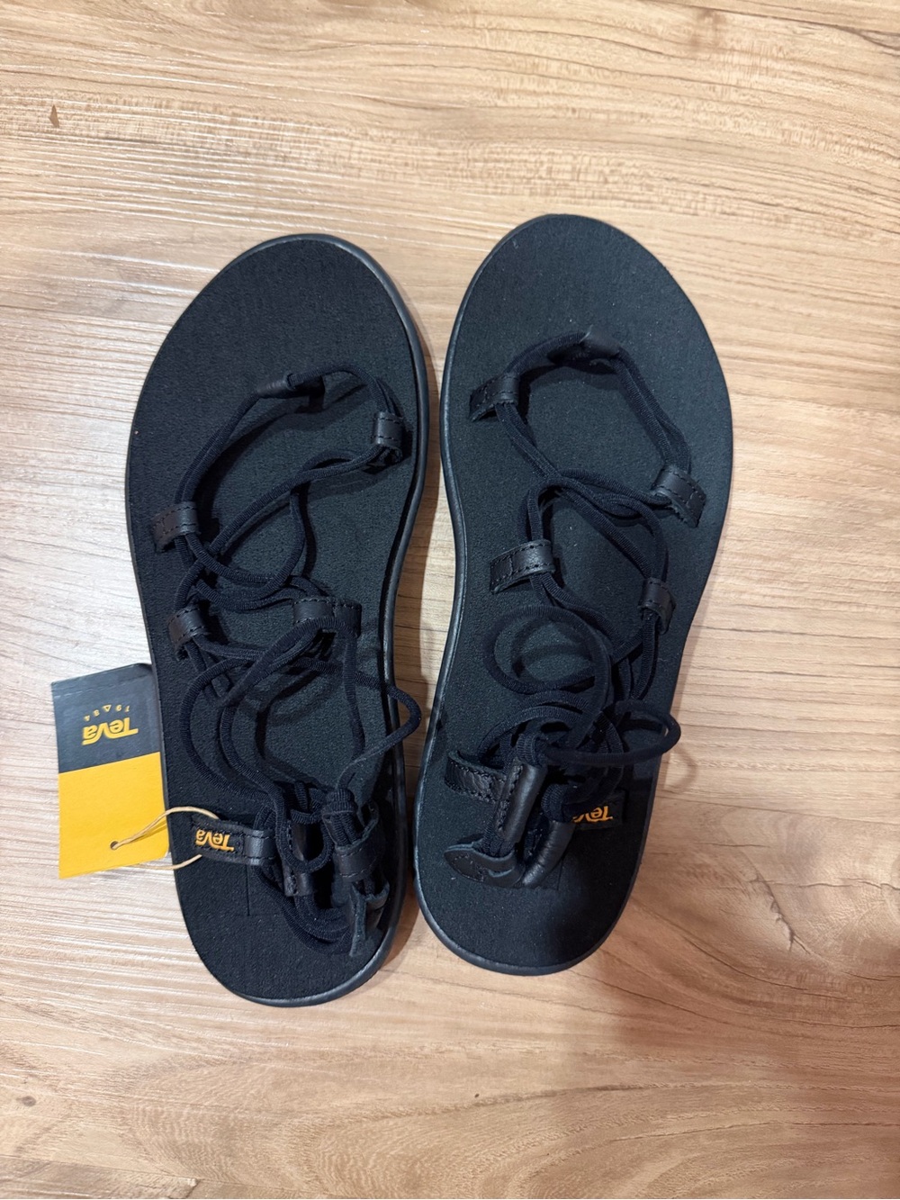 Teva Black Women's Lace-Up Strappy Sandals